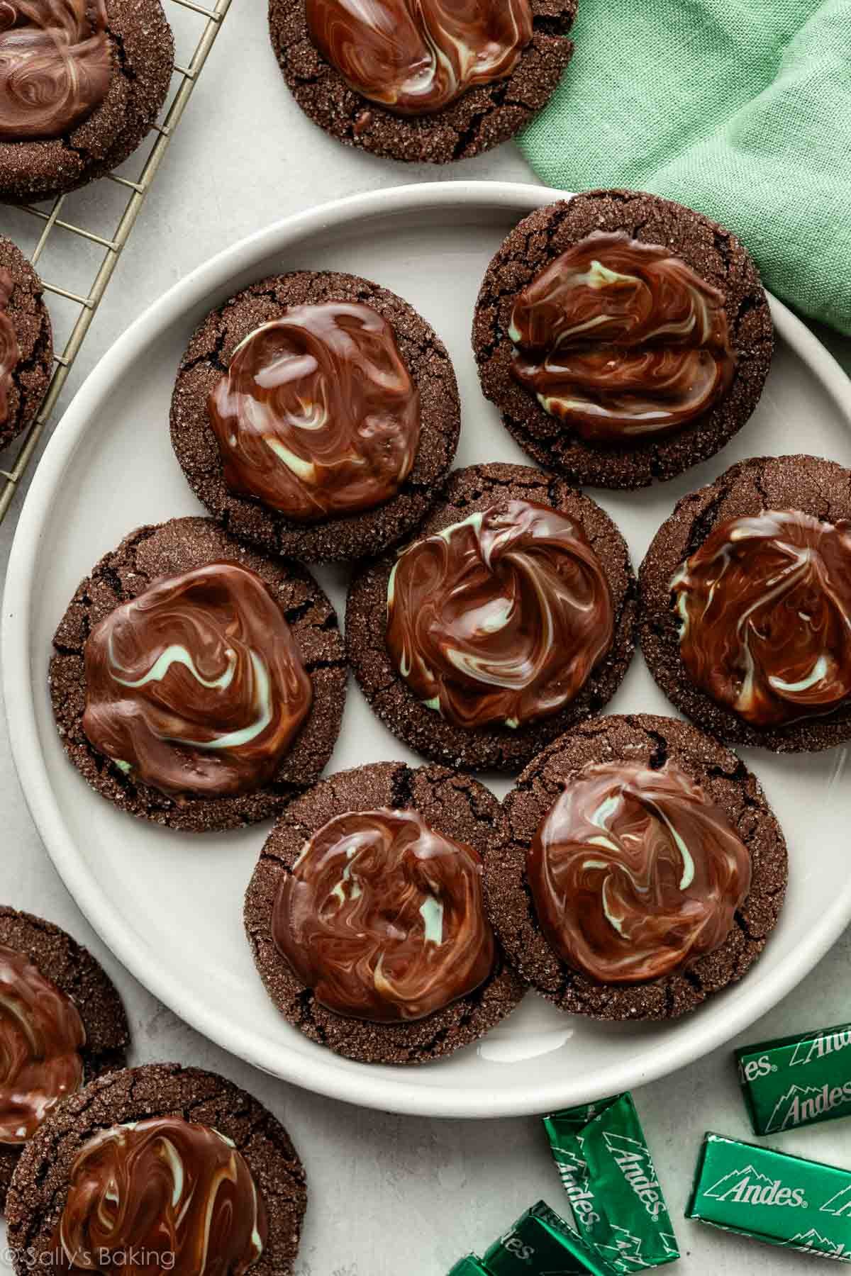 Chewy, Fudgy Andes Mint Cookies: Packed with Melted Chocolate